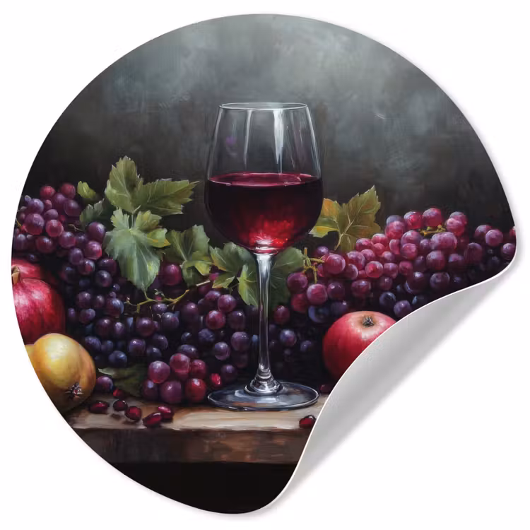 Behangcirkel - Wijn - Fruit - Stilleven — 1