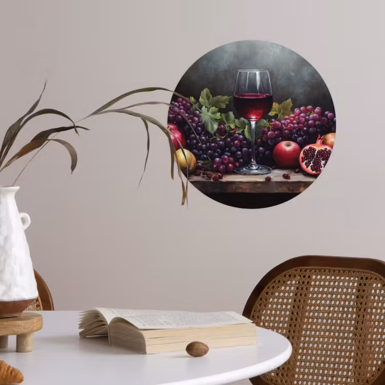 Behangcirkel - Wijn - Fruit - Stilleven — 4