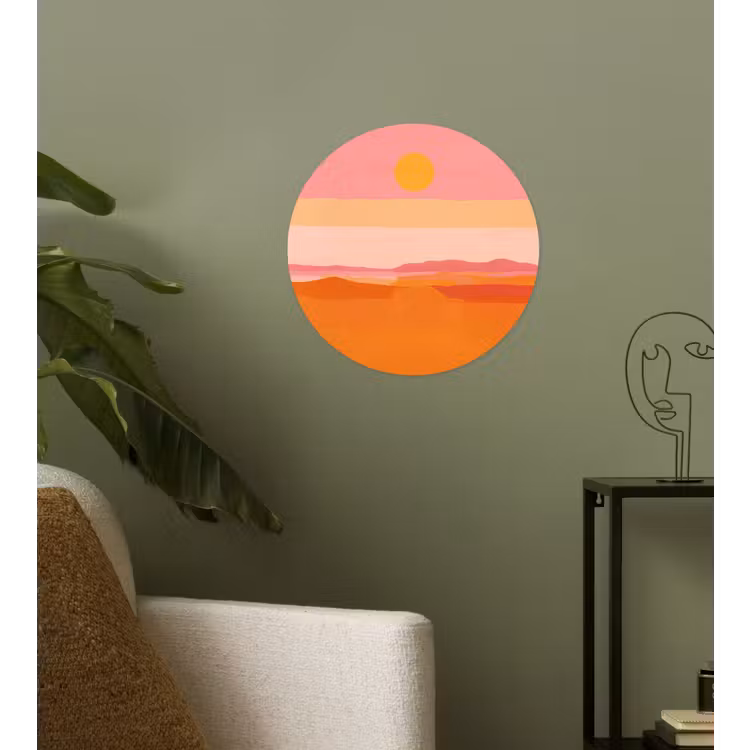 Behangcirkel - Zon - Abstract - Landschap - Oranje — 3