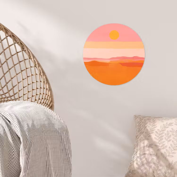 Behangcirkel - Zon - Abstract - Landschap - Oranje — 5