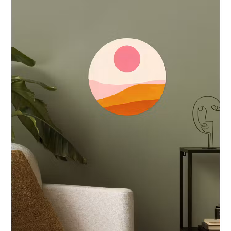 Behangcirkel - Zon - Heuvels - Abstract - Roze — 3