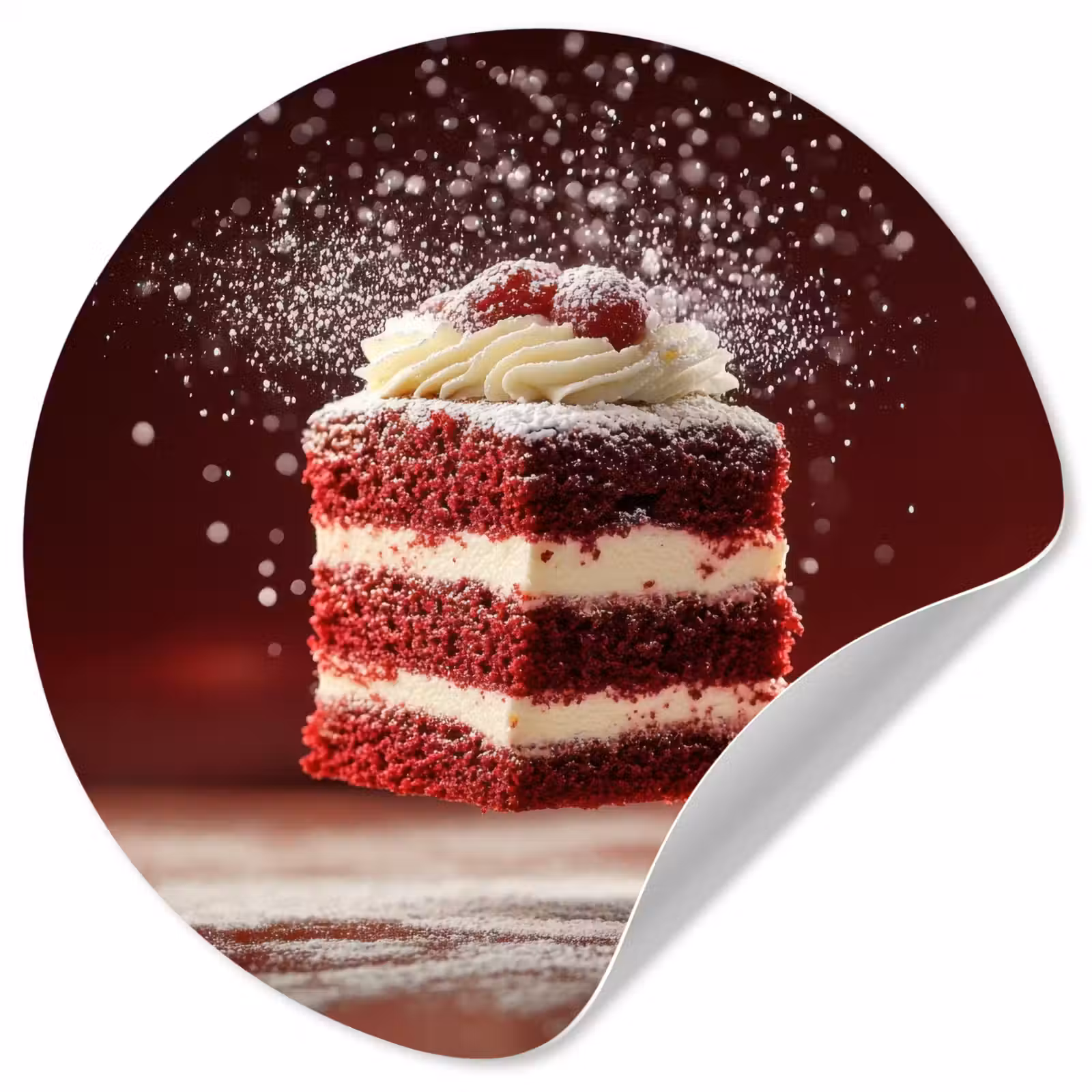 Behangcirkel - Rode - Velvet - Taart - Eten — 1