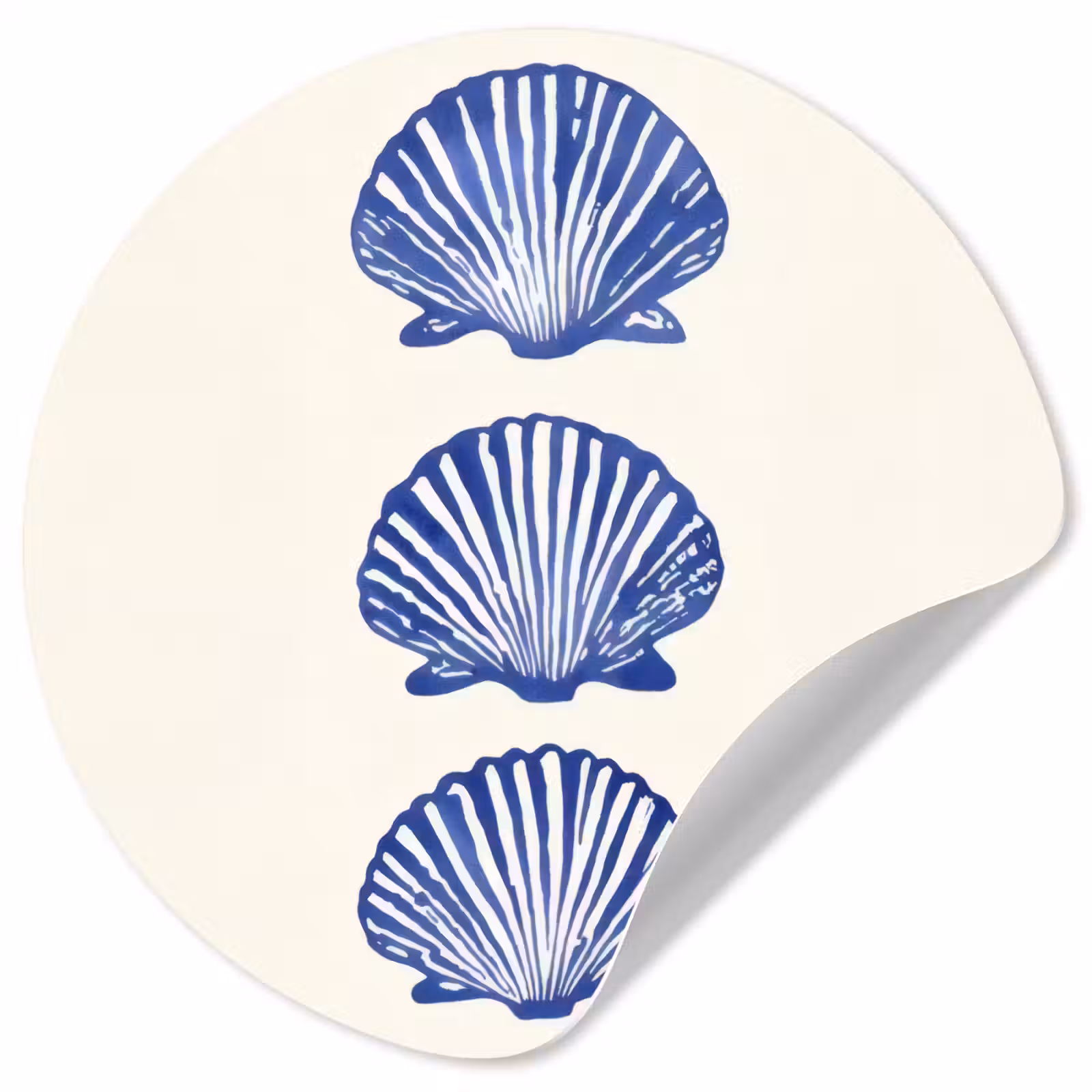 Behangcirkel - Schelpen - Blauw - Patroon — 1