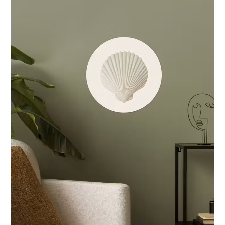 Behangcirkel - Schelp - Minimalistisch - Wit — 3