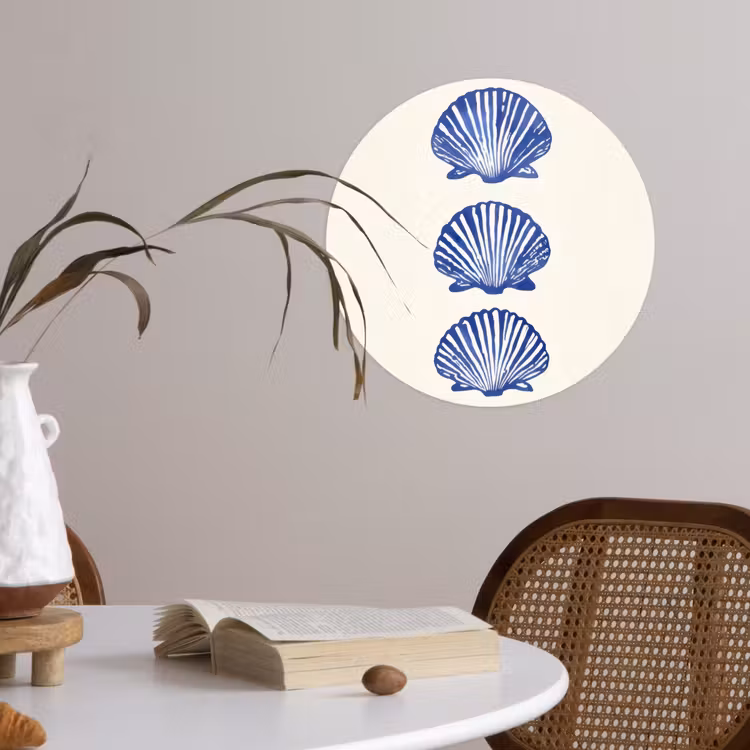 Behangcirkel - Schelpen - Blauw - Patroon — 4