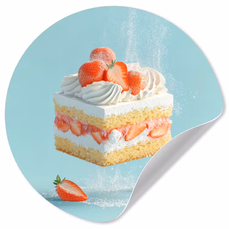 Behangcirkel - Slagroom - Taart - Blauw - Eten — 1