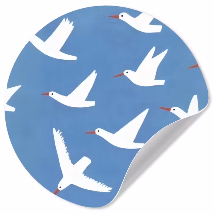 Behangcirkel - Vogels - Wit - Patroon — 1