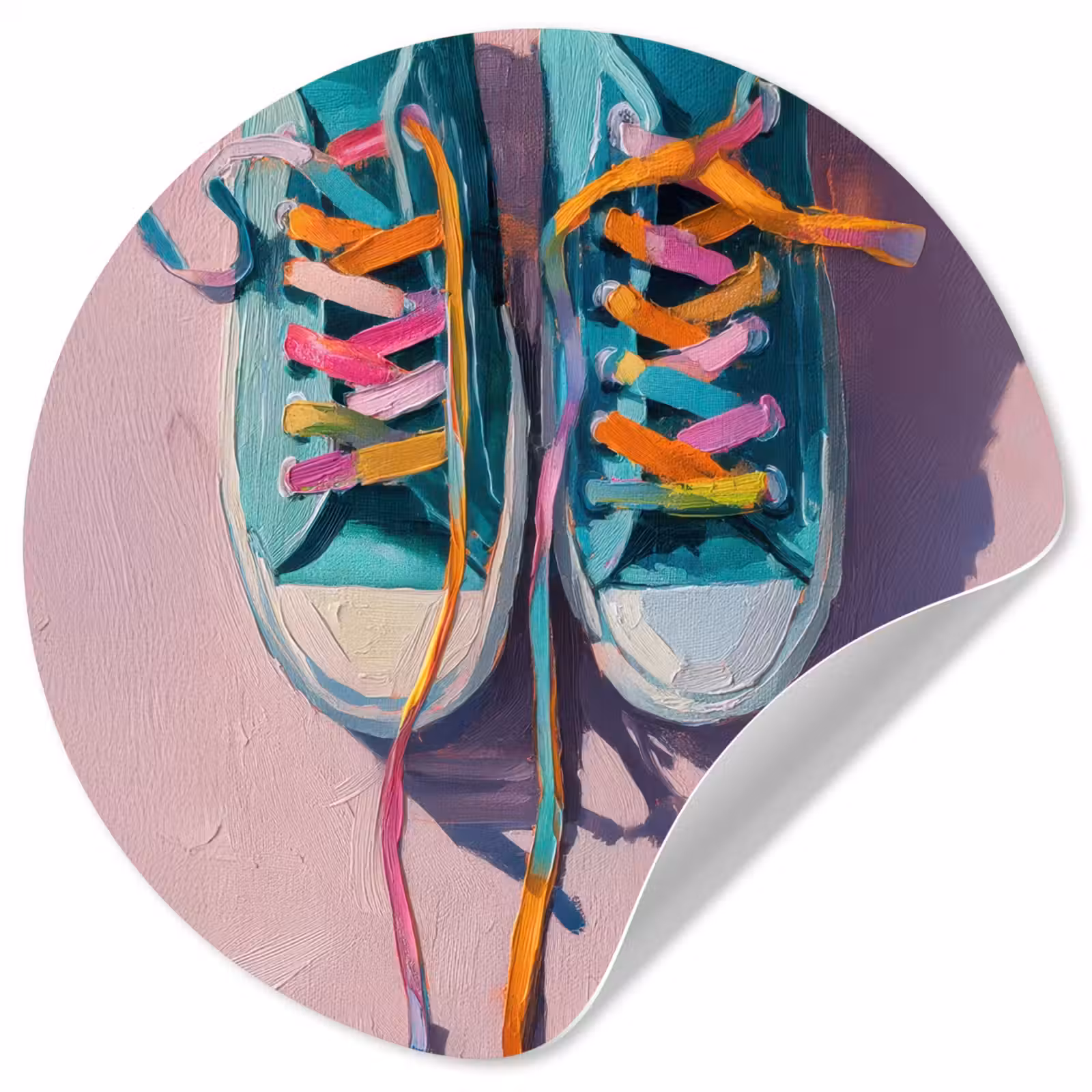 Behangcirkel - Sneakers - Veters - Kleurrijk - Schaduw — 1