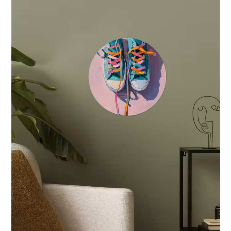 Behangcirkel - Sneakers - Veters - Kleurrijk - Schaduw — 3