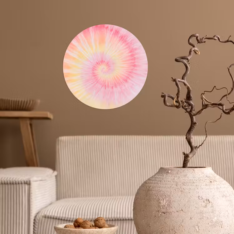 Behangcirkel - Patroon - Tie Dye - Pasteltinten - Roze — 2