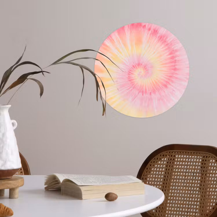 Behangcirkel - Patroon - Tie Dye - Pasteltinten - Roze — 4