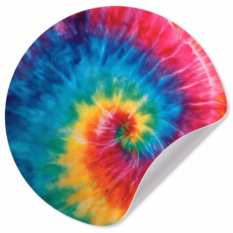 Behangcirkel - Regenboog - Tie dye - Kleurrijk - Blauw — 1