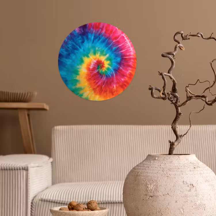 Behangcirkel - Regenboog - Tie dye - Kleurrijk - Blauw — 2