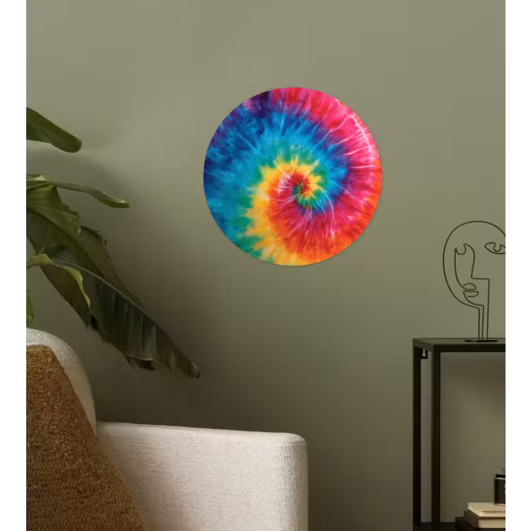 Behangcirkel - Regenboog - Tie dye - Kleurrijk - Blauw — 3