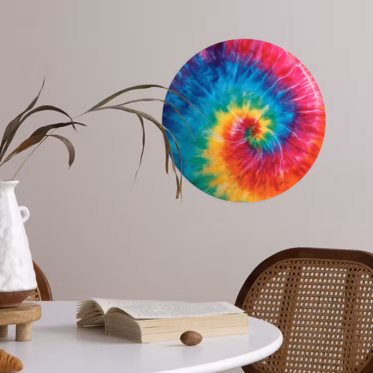 Behangcirkel - Regenboog - Tie dye - Kleurrijk - Blauw — 4