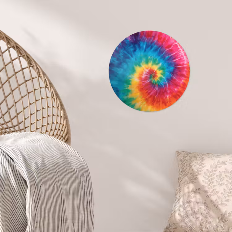 Behangcirkel - Regenboog - Tie dye - Kleurrijk - Blauw — 5