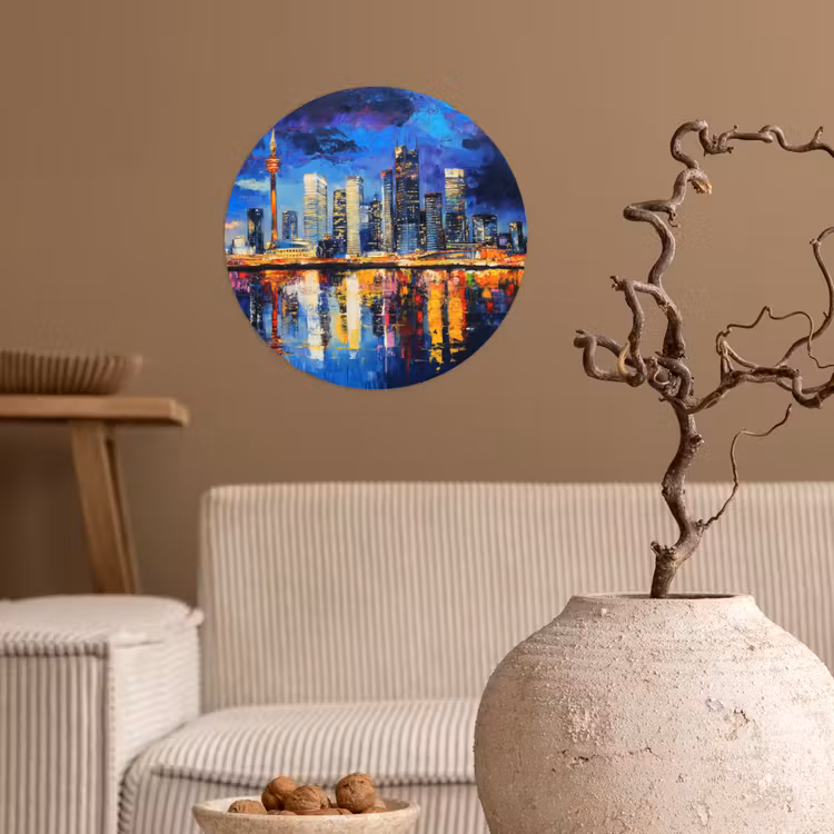 Behangcirkel - Skyline Toronto - Modern - Stadslicht - Blauw — 2