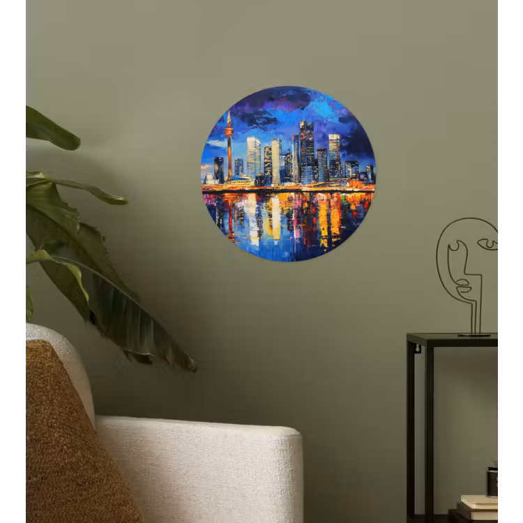 Behangcirkel - Skyline Toronto - Modern - Stadslicht - Blauw — 3
