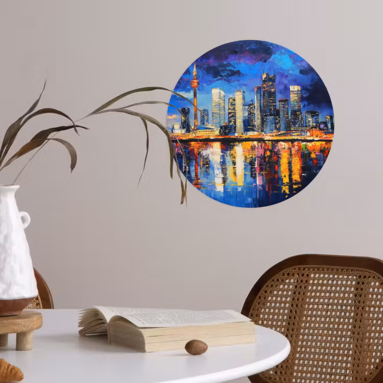 Behangcirkel - Skyline Toronto - Modern - Stadslicht - Blauw — 4
