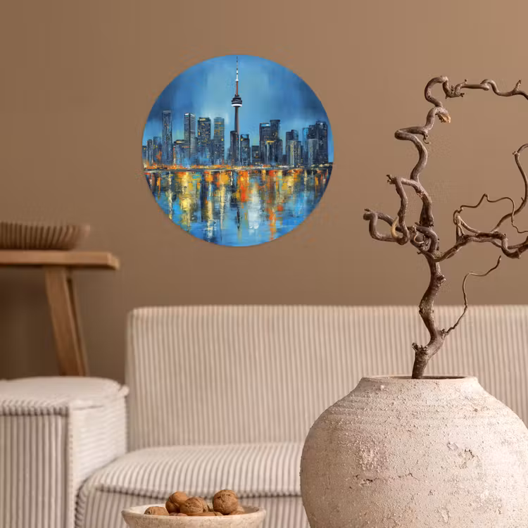 Behangcirkel - Skyline Toronto - Water - Stadslichten - Toren — 2