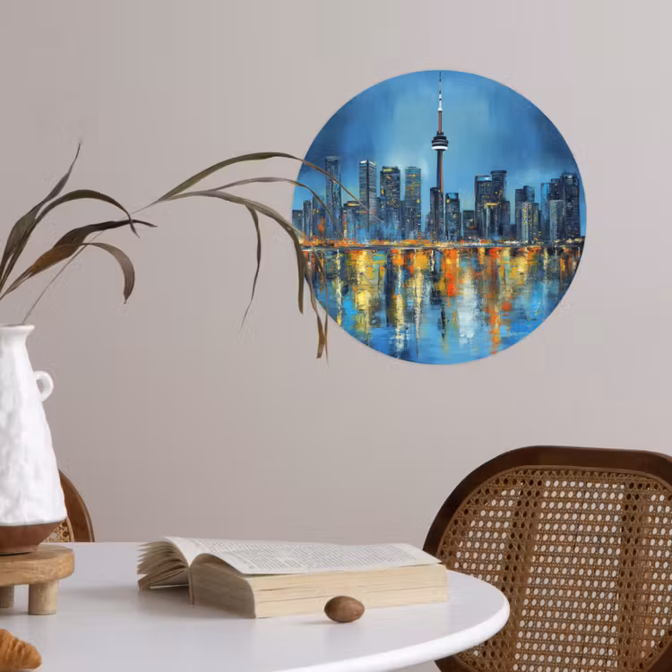 Behangcirkel - Skyline Toronto - Water - Stadslichten - Toren — 4