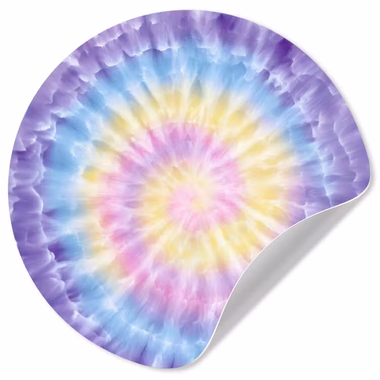 Behangcirkel - Spiraal - Tie dye - Pasteltinten — 1