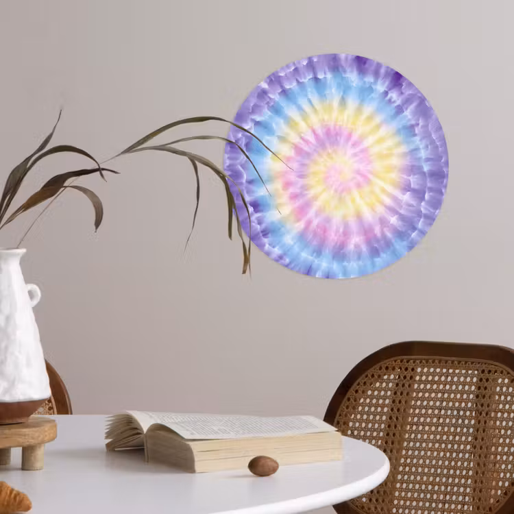 Behangcirkel - Spiraal - Tie dye - Pasteltinten — 4