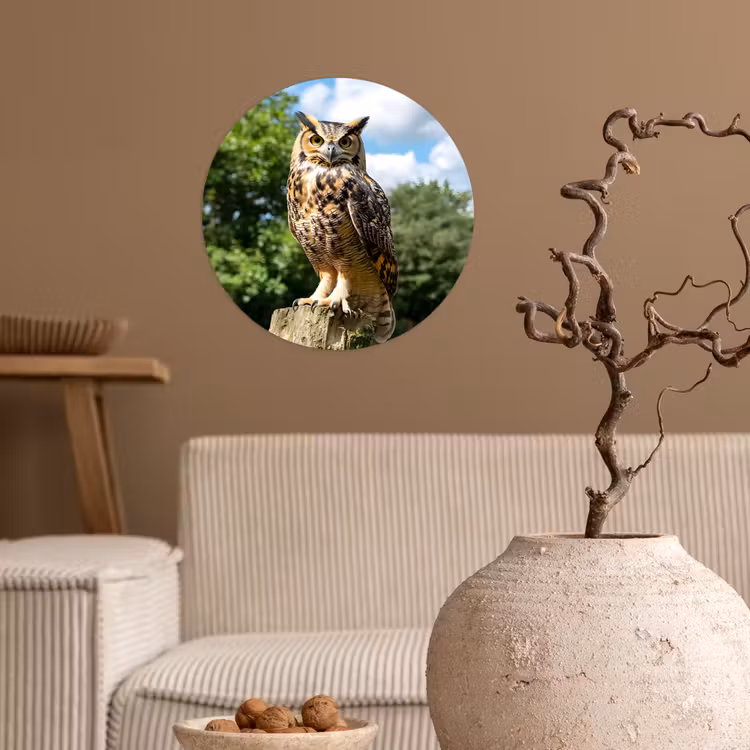 Behangcirkel - Uil - Boomstronk - Bos - Lucht — 2