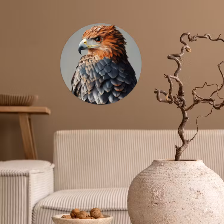 Behangcirkel - Vogel - Realistisch - Veren - Bruin — 2