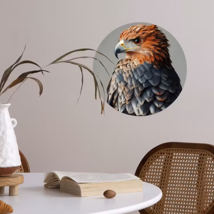 Behangcirkel - Vogel - Realistisch - Veren - Bruin — 4