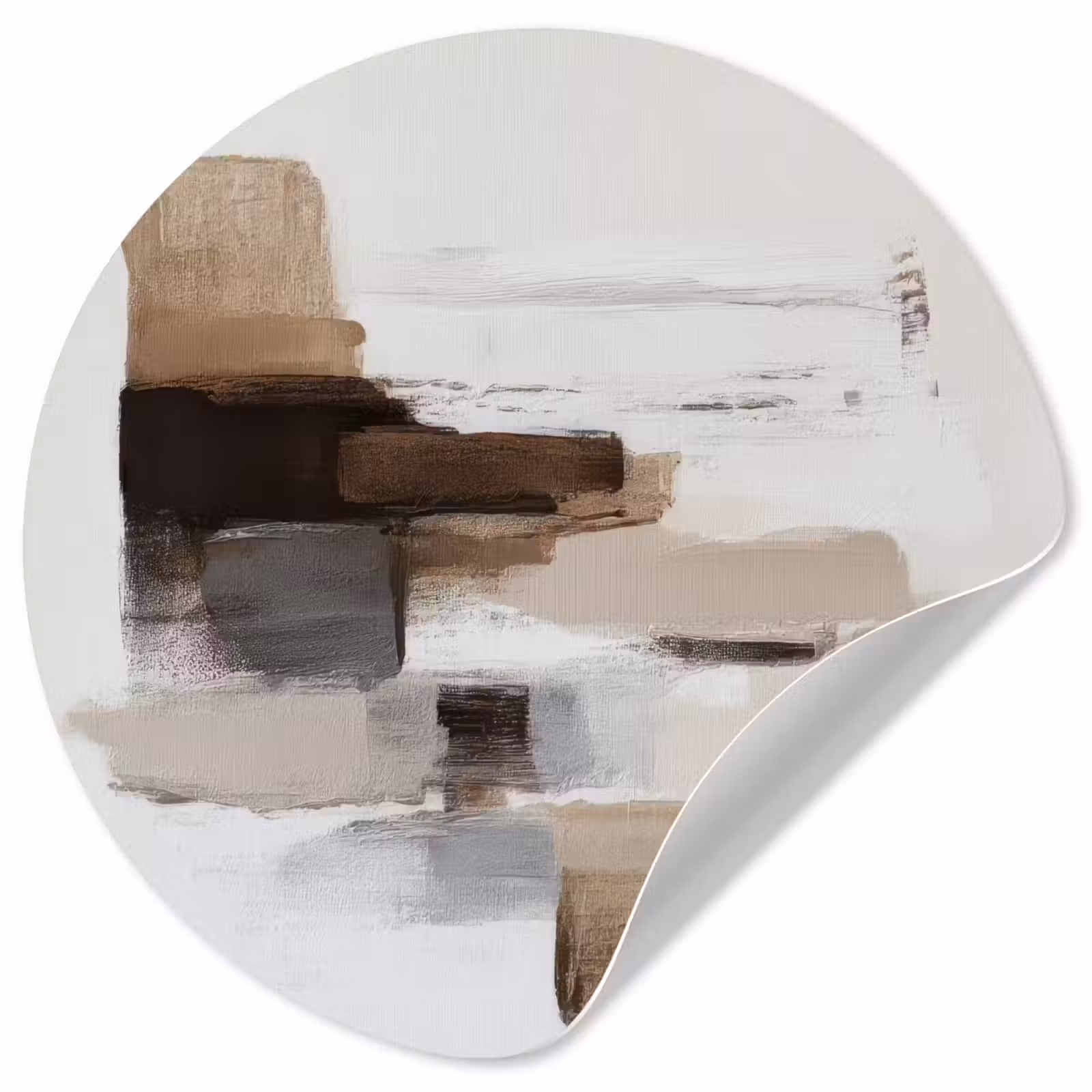 Behangcirkel - Penseelstreken - Balans - Beige - Bruin — 1