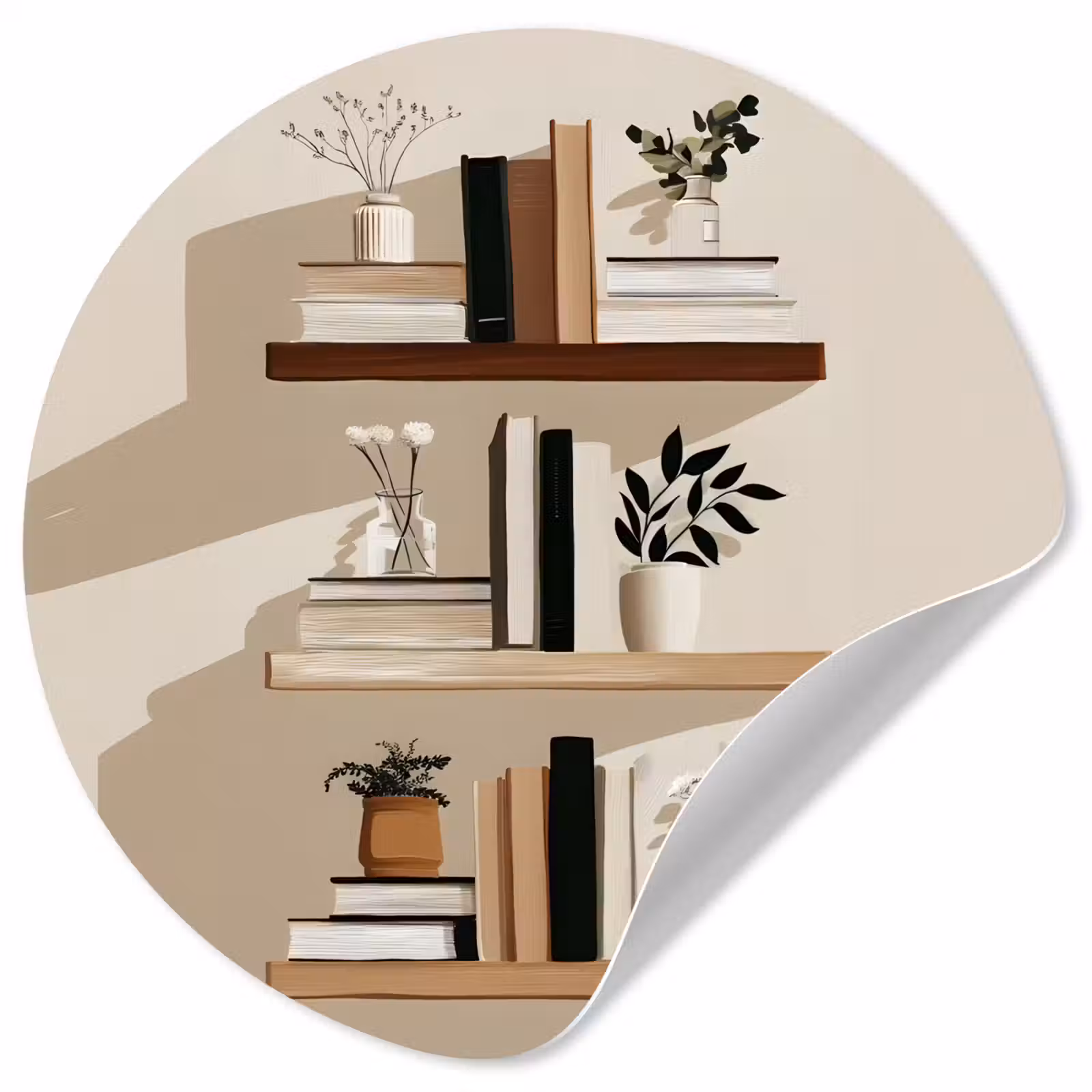 Behangcirkel - Plankjes - Boeken - Vaasjes - Planten — 1