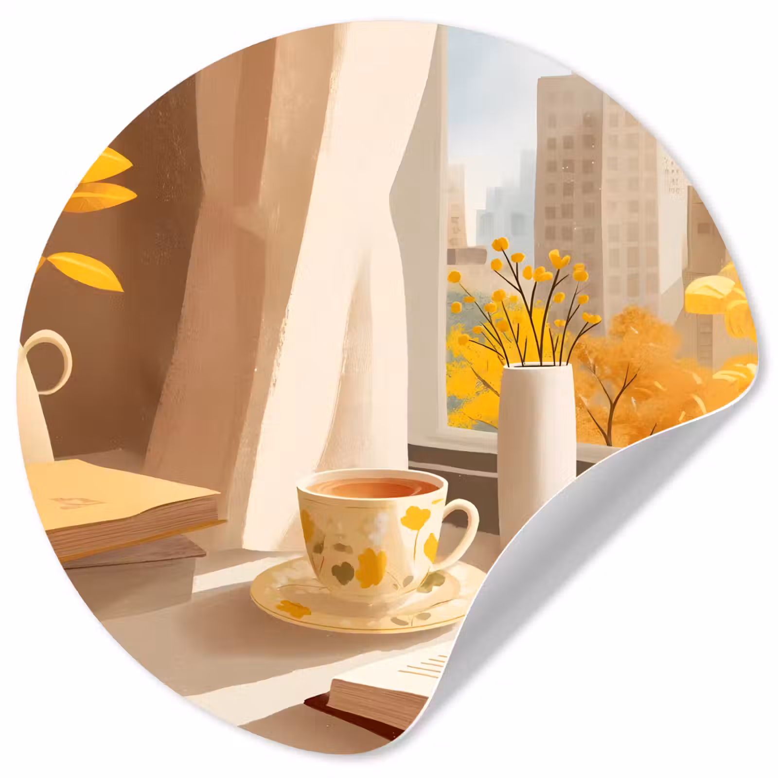Behangcirkel - Thee - Boek - Thee - Herfst — 1