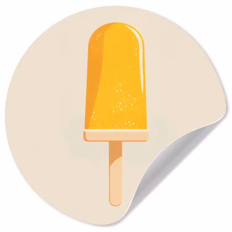 Behangcirkel - Oranje - Stokje - Waterijsje — 1