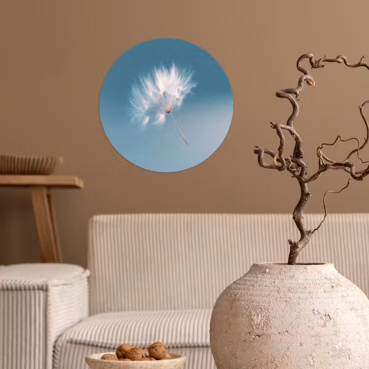Behangcirkel - Paardenbloempluisje - Blauw - Lucht — 2