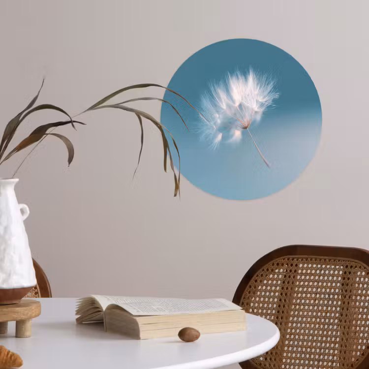Behangcirkel - Paardenbloempluisje - Blauw - Lucht — 4