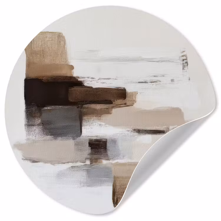 Behangcirkel - Penseelstreken - Balans - Beige - Bruin — 1