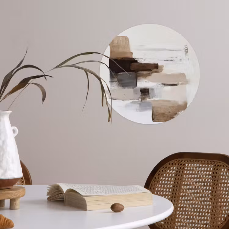 Behangcirkel - Penseelstreken - Balans - Beige - Bruin — 4