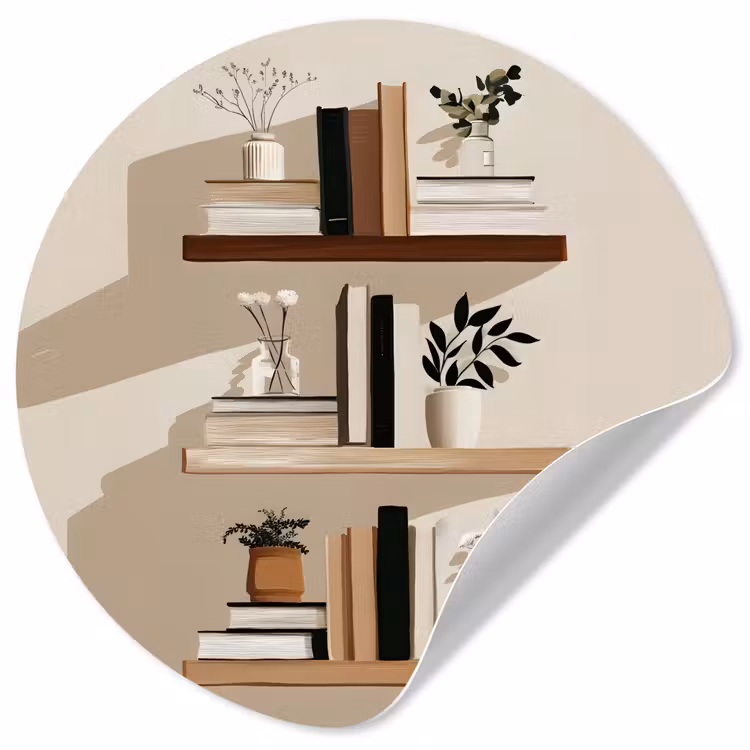 Behangcirkel - Plankjes - Boeken - Vaasjes - Planten — 1