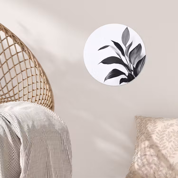 Behangcirkel - Plant - Bladeren - Minimalistisch - Zwart — 5
