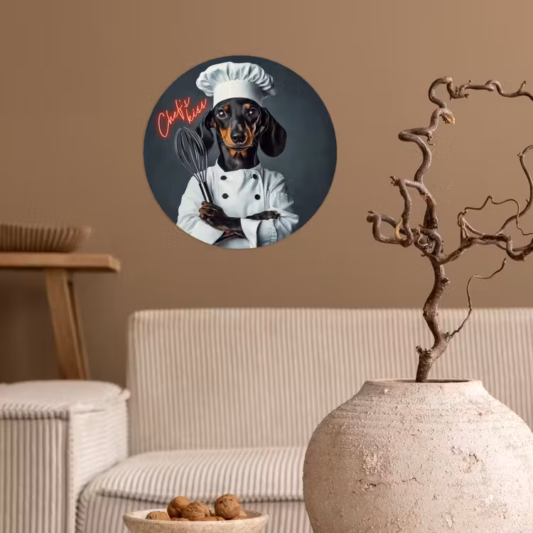 Behangcirkel - Quote - Neon - Hond - Kokskleding — 2