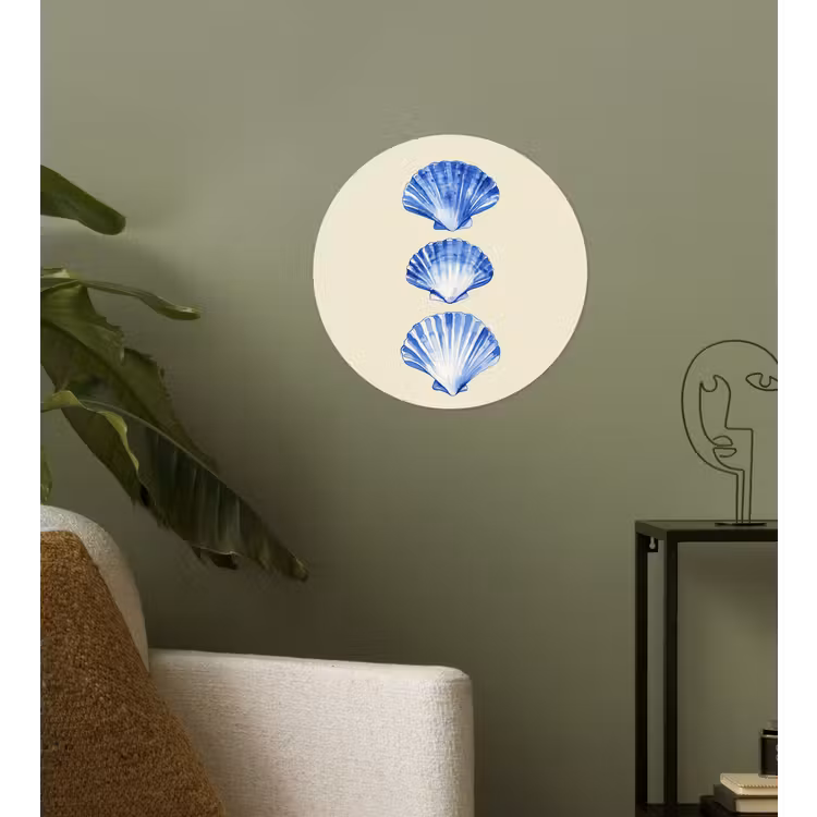 Behangcirkel - Schelpen - Blauw - Beige — 3