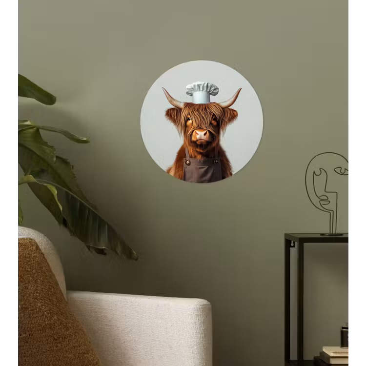 Behangcirkel - Schotse Hooglander - Bruin - Hoorns - Kokskleding — 3