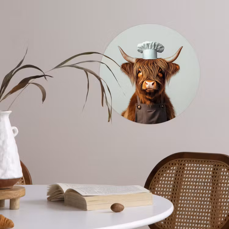 Behangcirkel - Schotse Hooglander - Bruin - Hoorns - Kokskleding — 4