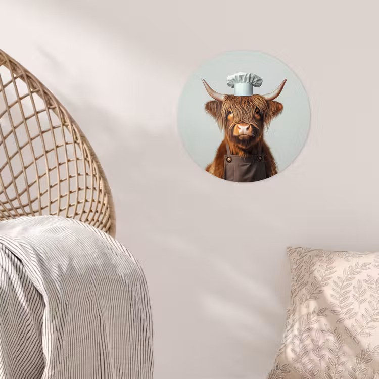 Behangcirkel - Schotse Hooglander - Bruin - Hoorns - Kokskleding — 5