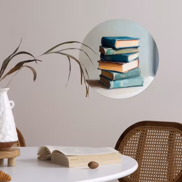 Behangcirkel - Stapel - Boeken - Groen - Daglicht — 4