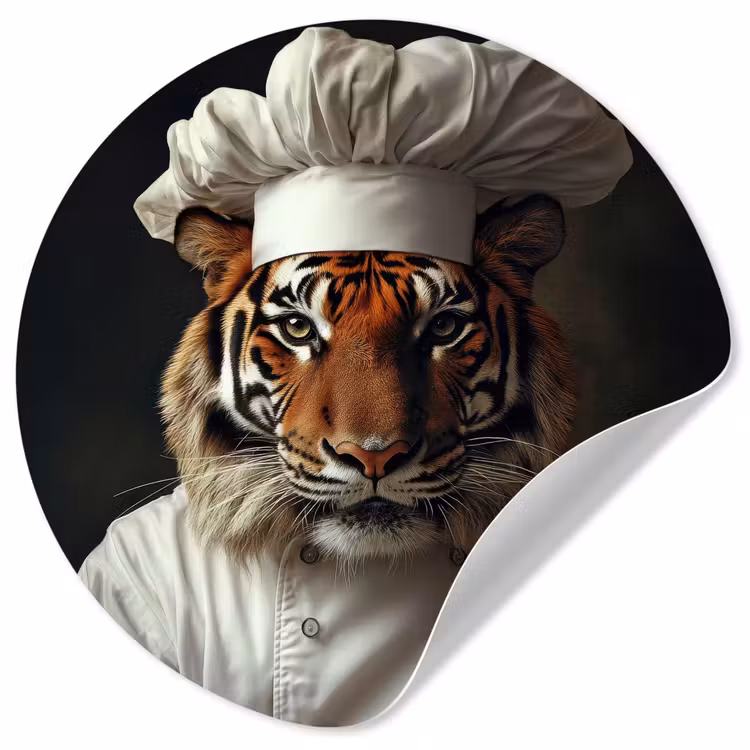 Behangcirkel - Tijger - Kokskleding - Bruin — 1