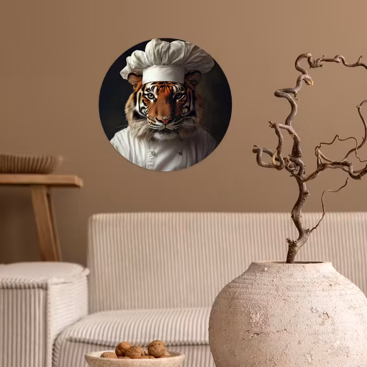 Behangcirkel - Tijger - Kokskleding - Bruin — 2
