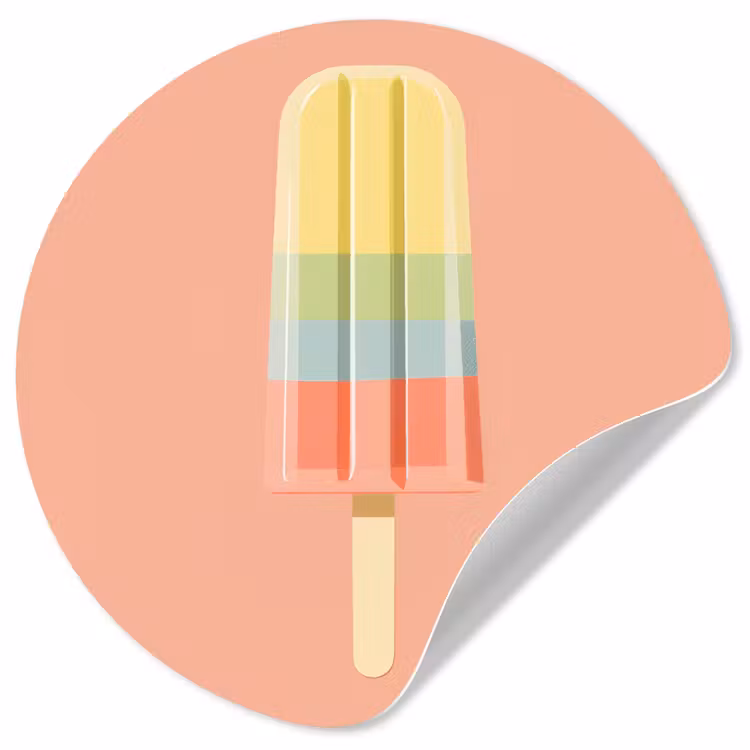Behangcirkel - Waterijsje - Pasteltinten - Minimalistisch — 1
