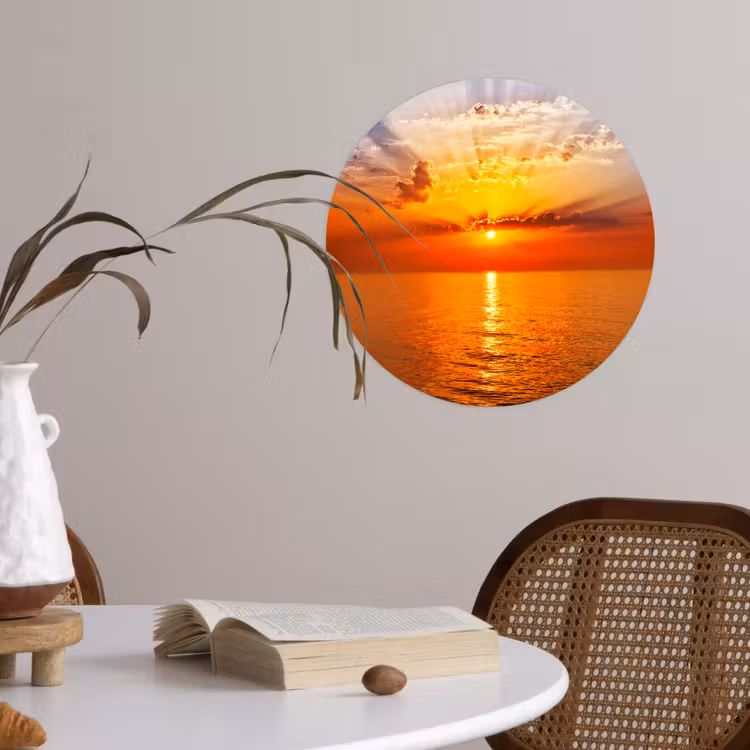Behangcirkel - Zonsondergang - Zee - Lucht - Oranje - Horizon - Water — 4
